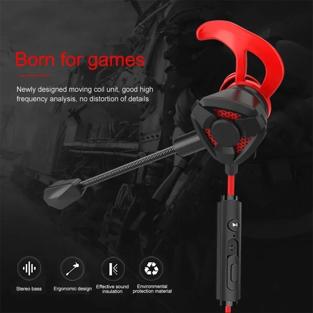 Gamer Headphones com microfone, fone de ouvido com fio, Gaming Earbuds, Headset para Pubg, PS4, csgo, telefone, tablet, laptop, jogo universal