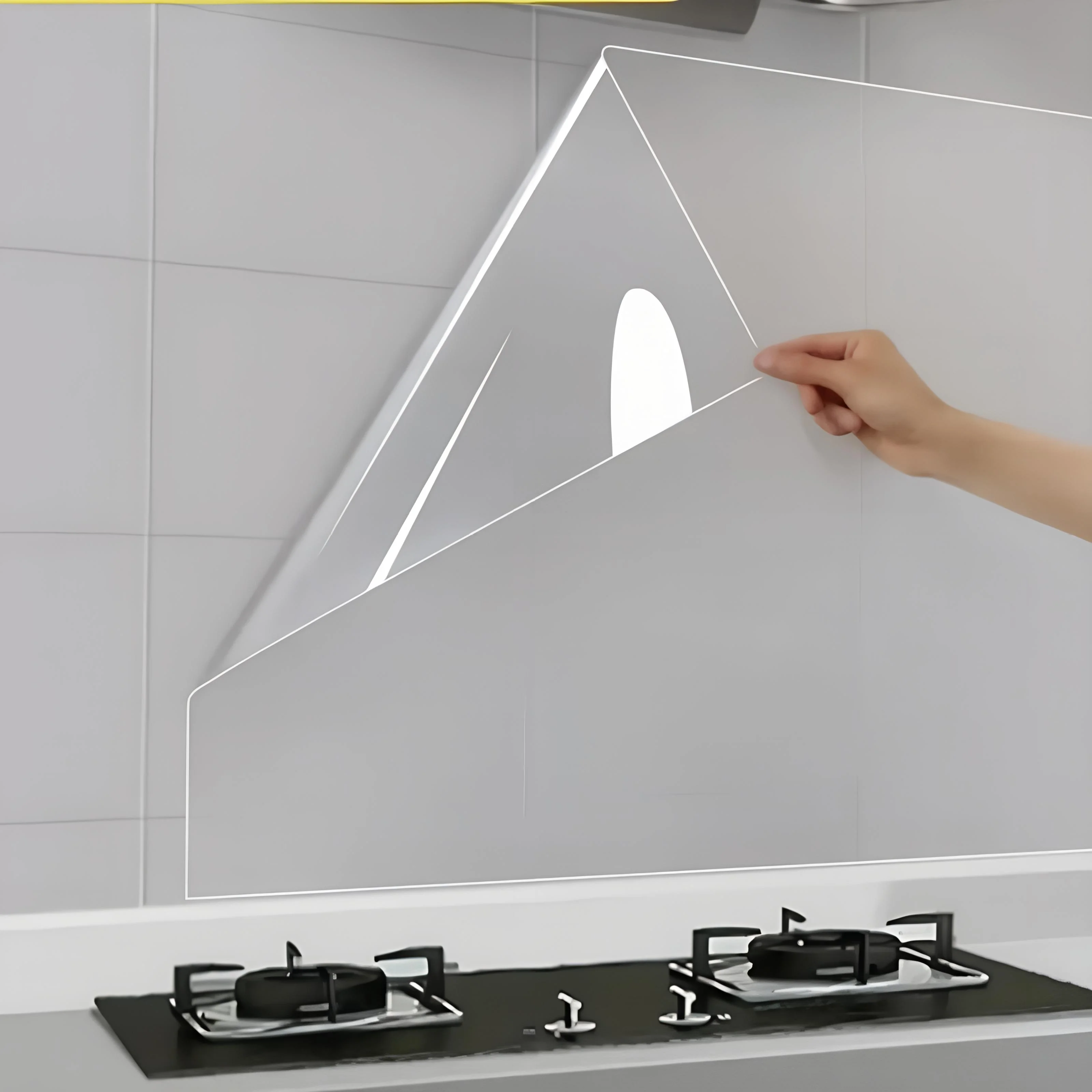Papel de Parede Estático Transparente e Impermeável de 45cm, Adesivo Anti-Fouling para Fogão de Cozinha, Resistente a Altas Temperaturas