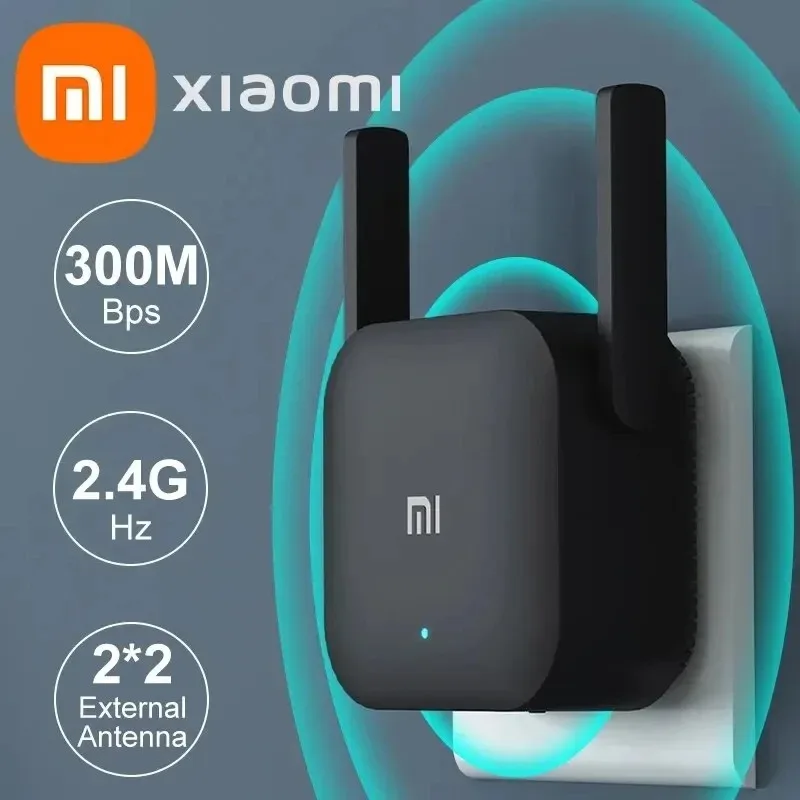 Xiaomi-Mi Roteador Wi-Fi Sem Fio, Amplificador WiFi Pro, Repetidor, Expansor de Rede, Extensor de Alcance, Novo, 300m, 2.4G