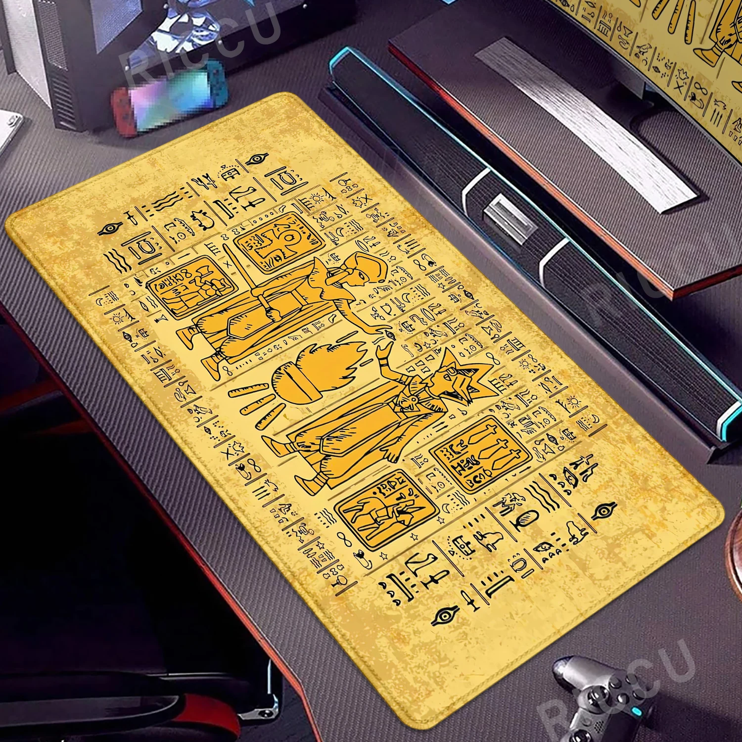 Mousepad Gamer YuGiOh Grande XXL para PC, Tapete de Mesa Antiderrapante, Acessórios de Computador
