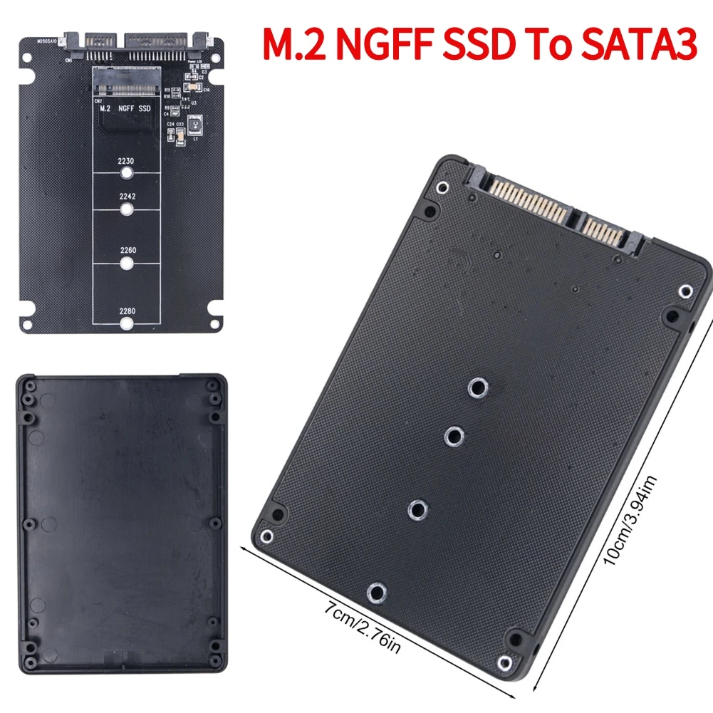 Placa Adaptador de Disco Rígido, M.2 SSD NGFF para Cartão Adaptador SATA3, SSD M2 para SATA3.0, Caixa de Disco Rígido Externo, 6Gbps