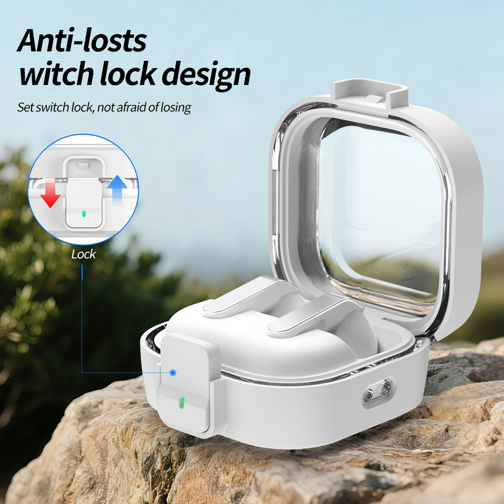 Capa de Proteção para Fones de Ouvido com Trava de Segurança para Samsung Galaxy Buds 4 Pro, Capa Transparente à Prova de Choque para Samsung Buds 4 Buds4 Funda