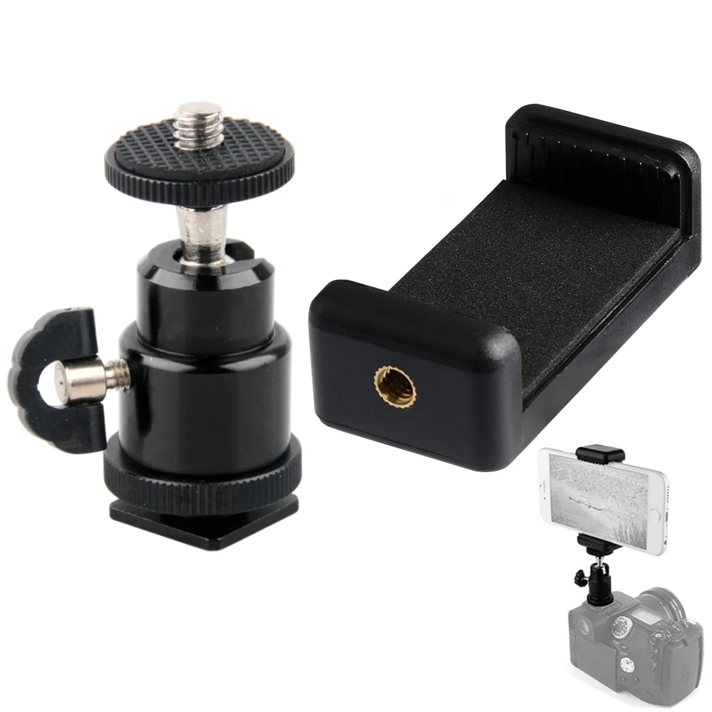 Sapata clipe de telefone universal moblie suporte do telefone com montagem 1/4 parafuso tripé monopé suporte para câmera slr