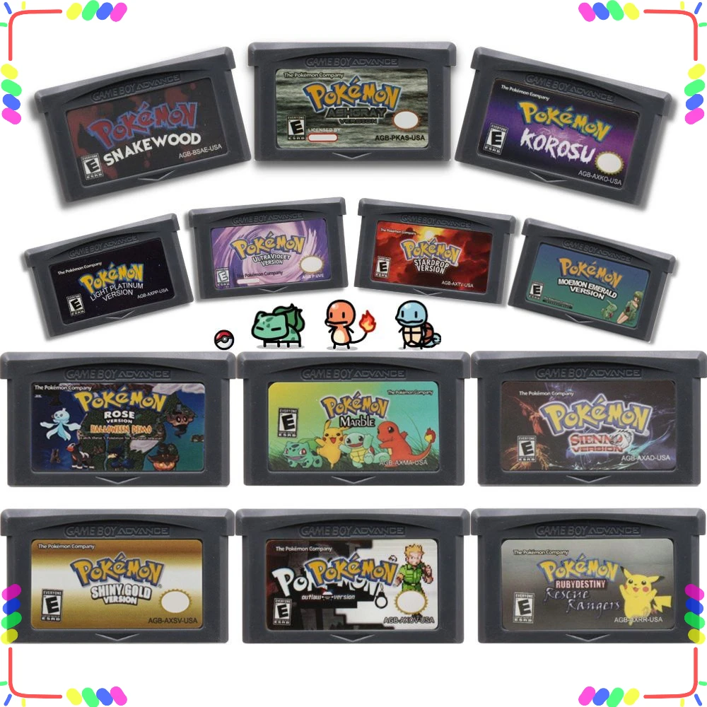 Cartucho de Jogo GBA 32 Bits para Console de Videogame Série My Ass Liquid Crystal Ashgray Moemon Emerald Snakewood para GBA