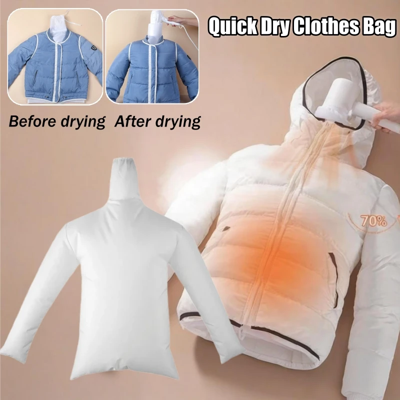 Saco de secador de ar portátil vestuário de secagem rápida para jaquetas roupas vapor saco de secagem rápida com função de secador de ar uso doméstico