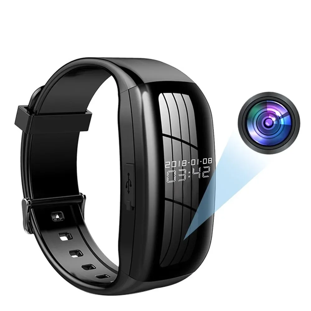 Mini câmera relógio 1080p hd dv profissional digital gravador de vídeo voz pulseira ditafone som pequeno micro casa segredo