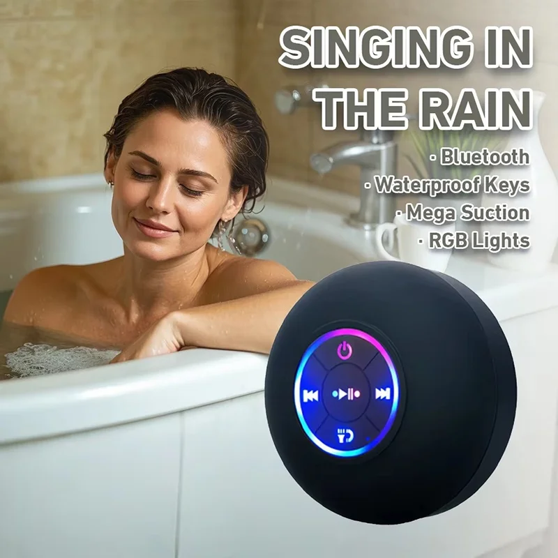Portátil sem fio bluetooth 5.0 alto-falante led ipx4 à prova dwaterproof água ao ar livre banheiro grande ventosa mini caixa de som estéreo Portátil sem fio bluetooth 5.0 alto-falante led ipx4 à prova dwaterproof água ao ar livre banheiro grande ventosa mini caixa de som estéreo