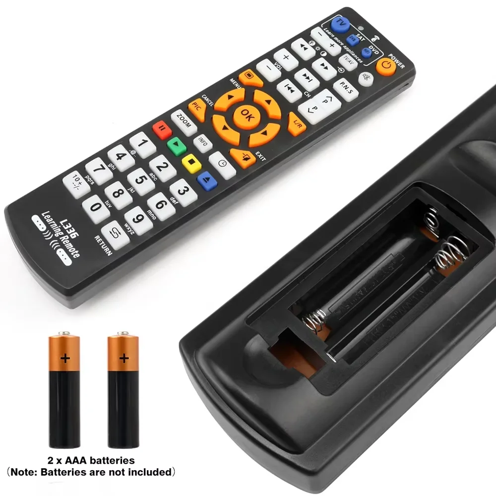 Controlo remoto universal inteligente L336 com 42 botões e funções para TV/VCR/SAT/CBL/STR-T/DVD/VCD/CD.