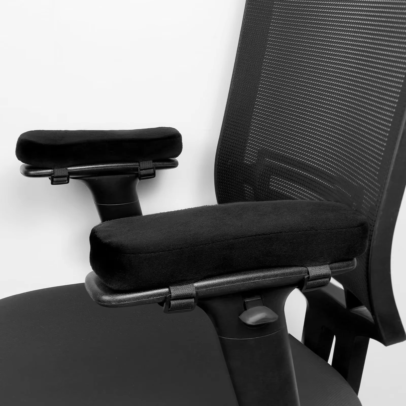1/2 Peças de Almofadas para Braços de Cadeira de Escritório, Apoio de Braço Macio em Esponja PU para Cadeira de Escritório e Cadeira Gamer, Capa de Apoio de Braço com Suporte para Cotovelo, Removível e Lavável