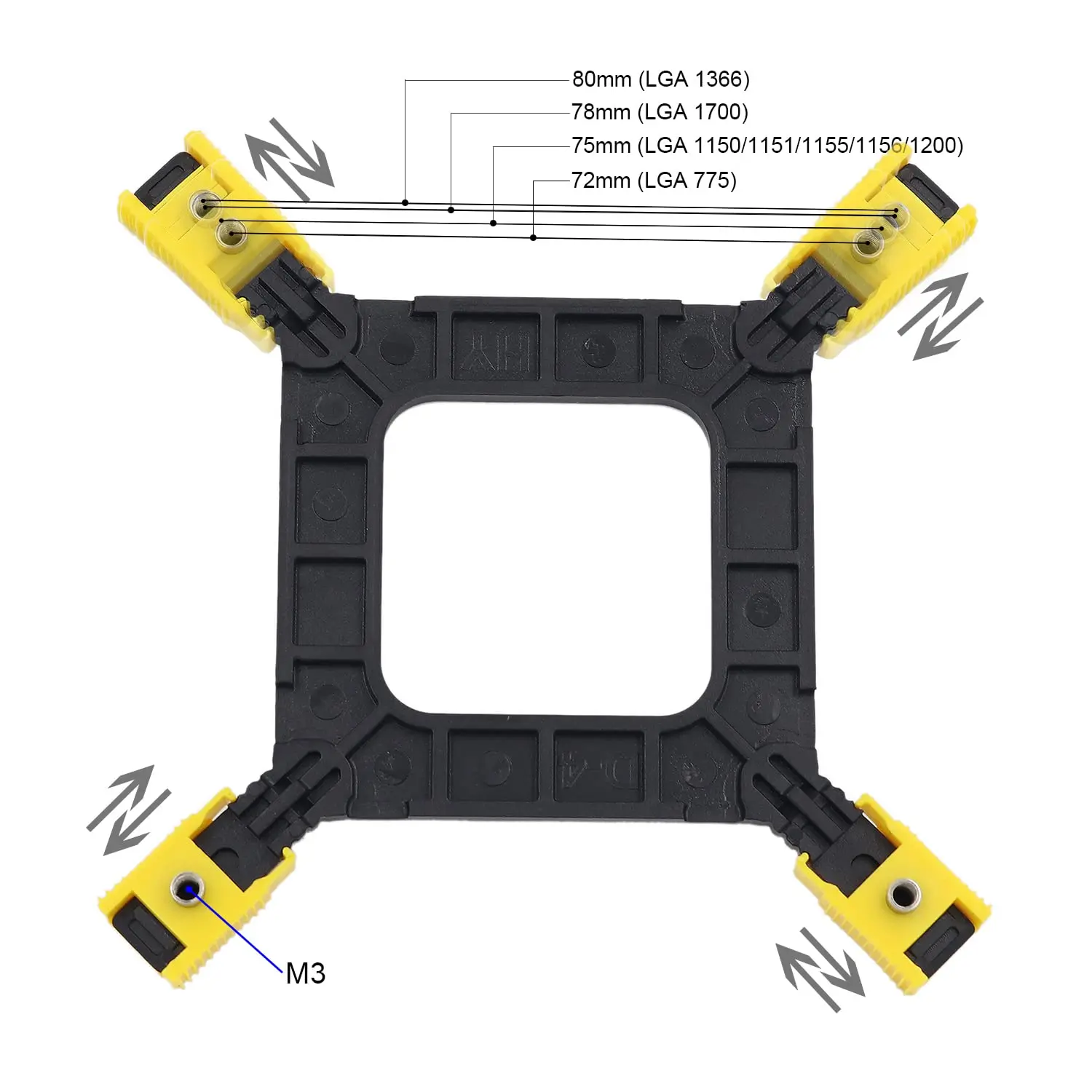 Placa-mãe ajustável placa traseira cpu dissipador de calor base de montagem suporte do radiador placa traseira para intel lga 775 1150 1155 1156 1200 1366 Placa-mãe ajustável placa traseira cpu dissipador de calor base de montagem suporte do radiador placa traseira para intel lga 775 1150 1155 1156 1200 1366