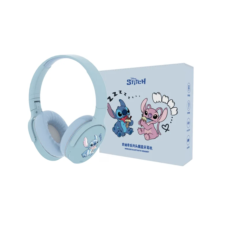 Fones de Ouvido P2961 Cartoon Stitch Sem Fio Bluetooth HiFi Estéreo Over Ear Headset Gamer Música Esportes Fones de Ouvido TF/AUX