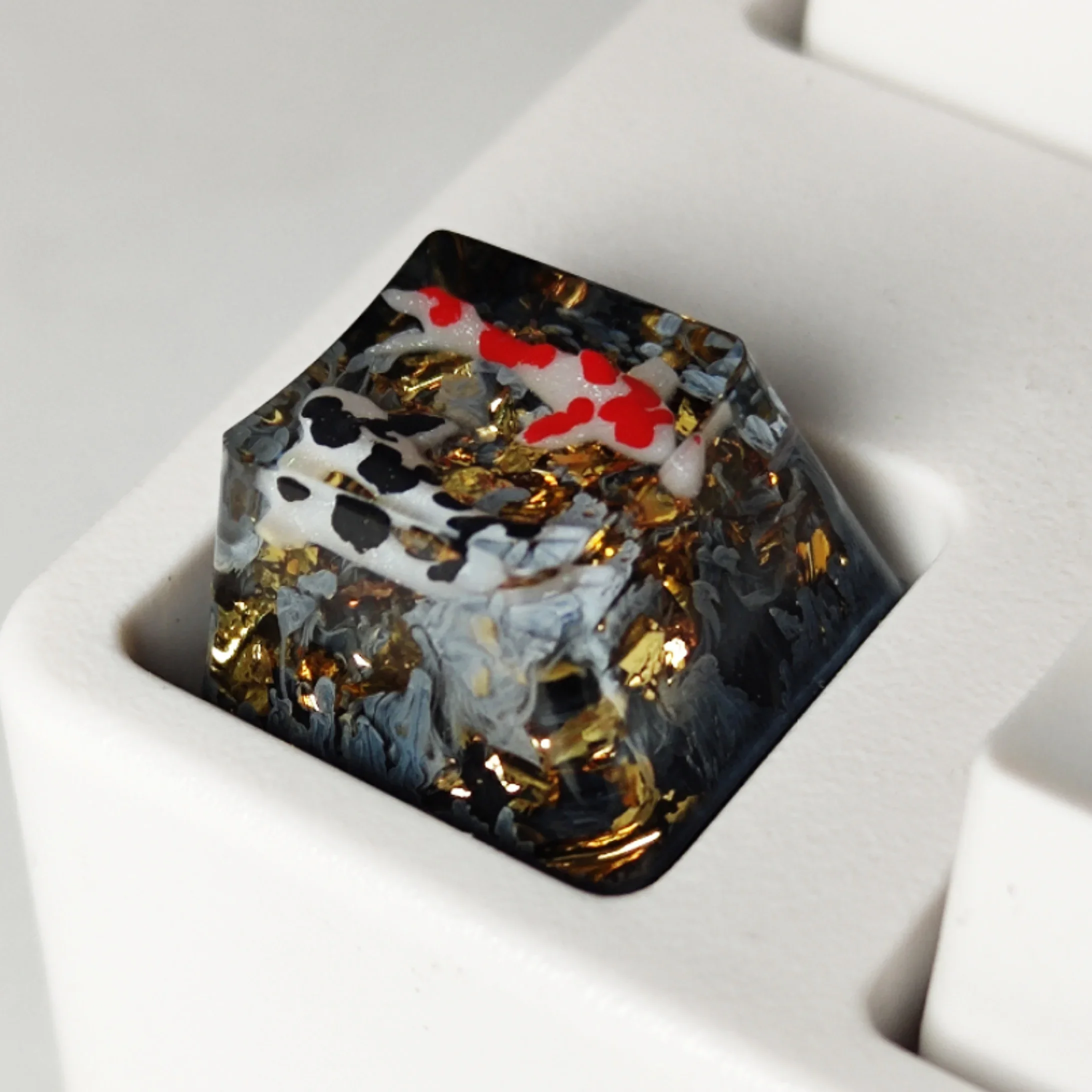 Teclas artesanais cenário personalizado koi 1u resina keycaps para cereja mx switch gamer teclado mecânico retroiluminado substituir teclas rgb Teclas artesanais cenário personalizado koi 1u resina keycaps para cereja mx switch gamer teclado mecânico retroiluminado substituir teclas rgb