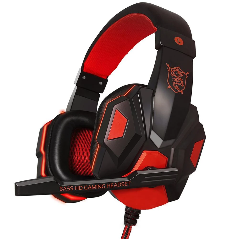 Fones de ouvido para jogos com fio de 3,5 mm e microfone 120 ° Fone de ouvido estéreo de graves para PC ajustável para PS4 PS5 Xbox Smartphone Laptop