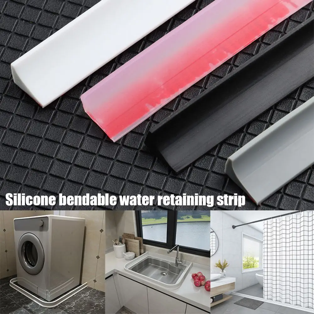 Auto-adesivo Silicone Water Retaining Strip, represa dobrável, rolha de água, barreira para porta do banheiro, máquina de lavar roupa, chuveiro