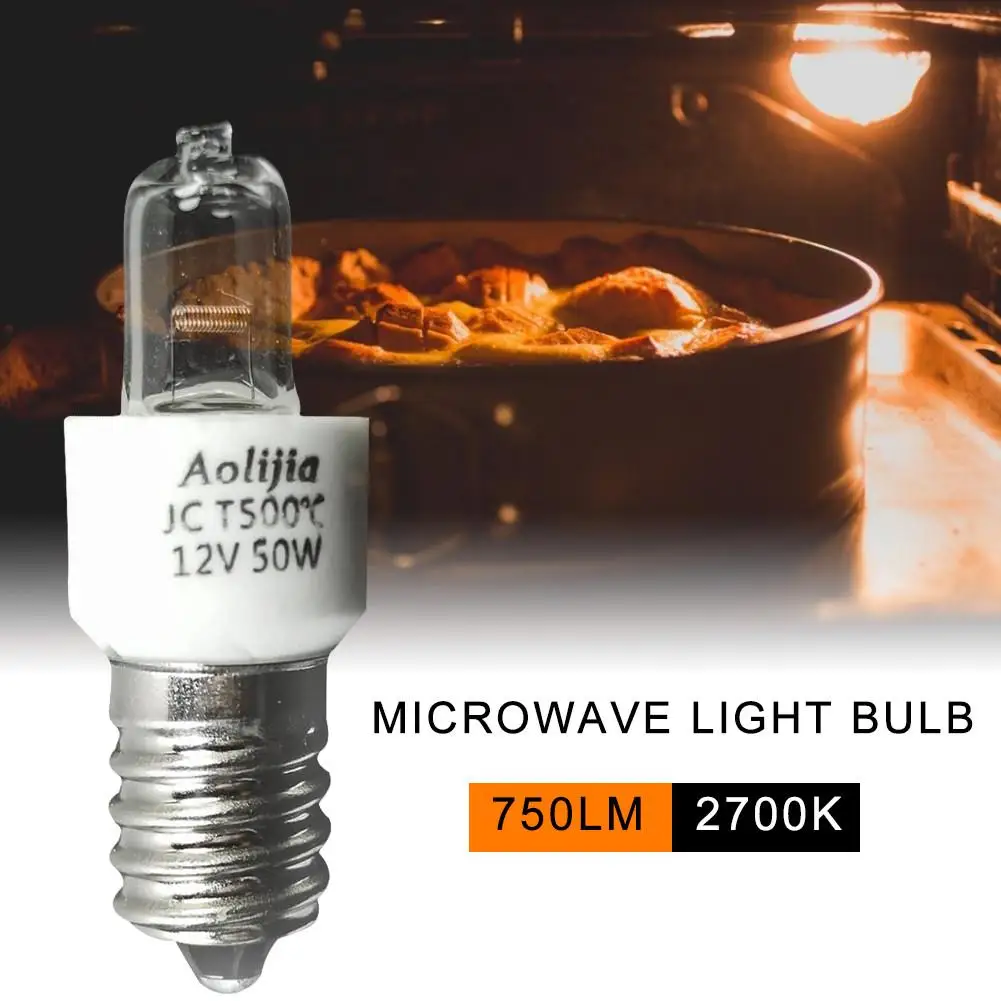 50w 12v e14 lâmpada de forno de microondas lâmpada de alta temperatura resistente 500 resistant lâmpada de halogênio secador de microondas luz dropship