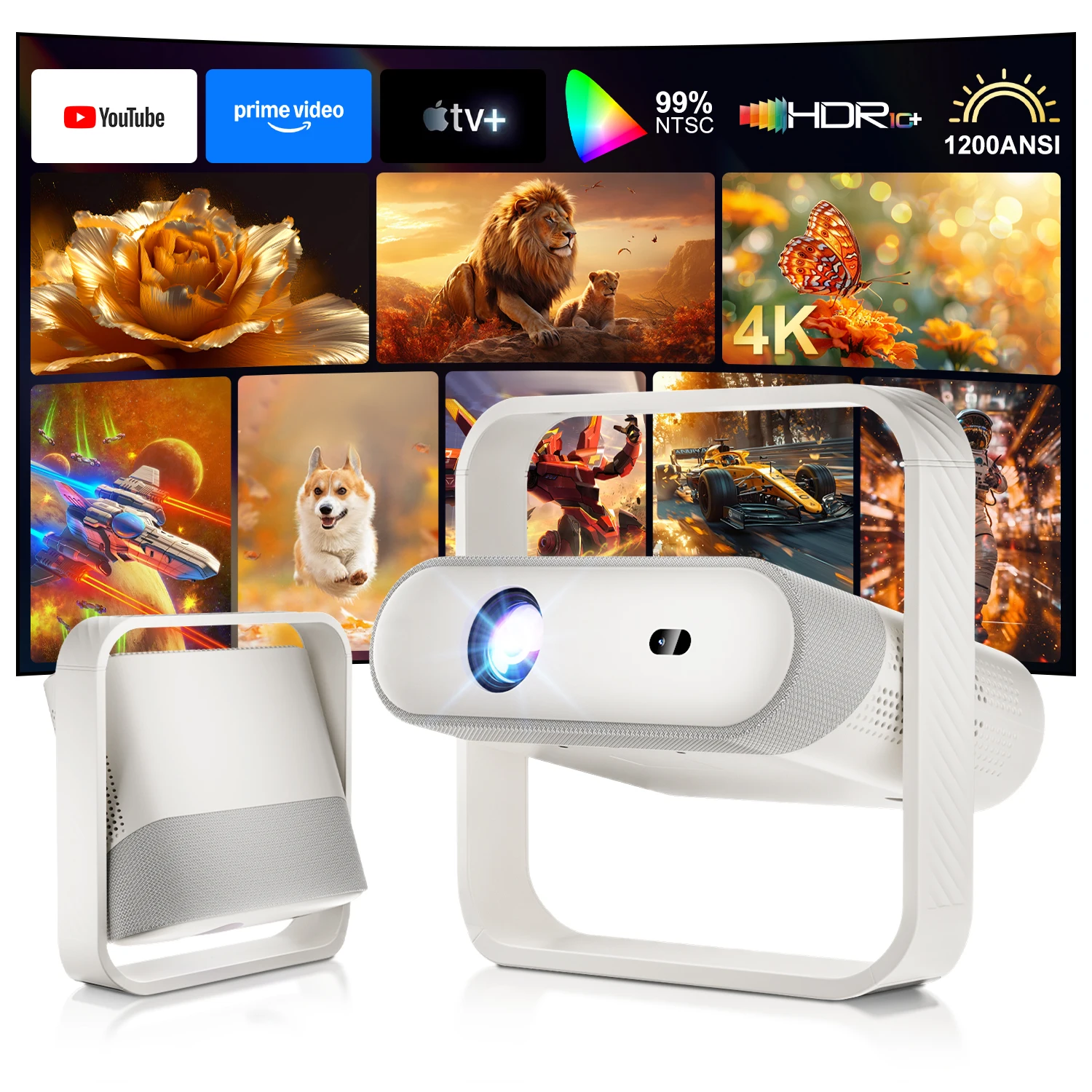 Projetor Salange P40 4K WiFi 6 Bluetooth 5.4 6D Auto Keystone Smart Android Portátil para Home Theater e Cinema ao Ar Livre