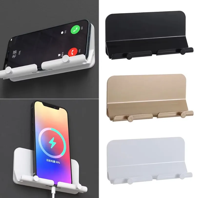 Suporte portátil 2 em 1 para telefone pendurado e gancho duplo montado na parede com furo para carregador para todas as chaves de smartphone suporte para fone de ouvido com fio Suporte portátil 2 em 1 para telefone pendurado e gancho duplo montado na parede com furo para carregador para todas as chaves de smartphone suporte para fone de ouvido com fio