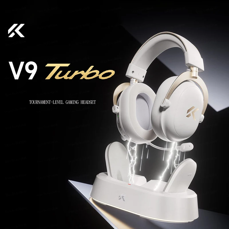 Mchoose v9 turbo carregamento sem fio gaming headset over-ear quatro modos com microfone profissional esports fones de ouvido