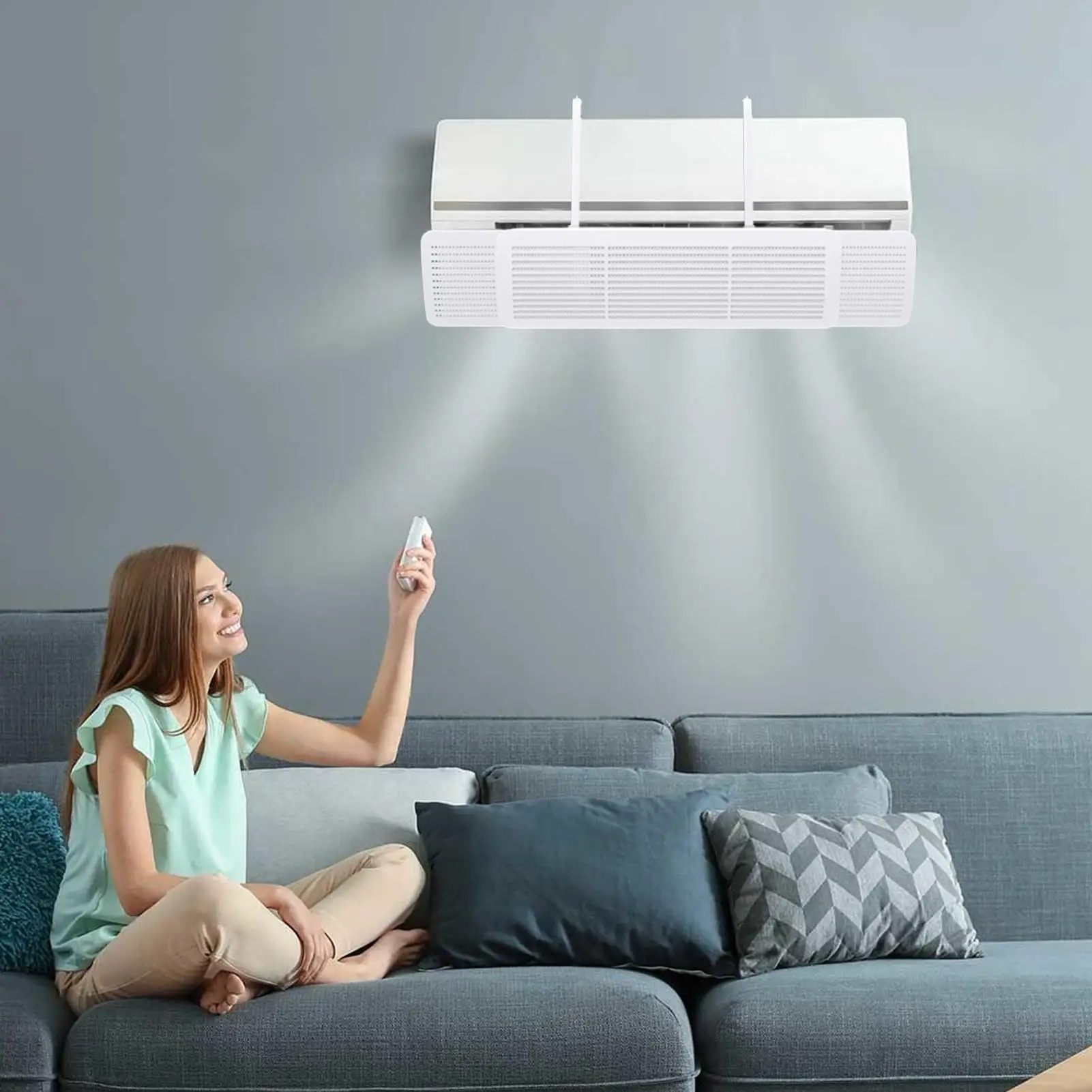 Defletor de ar condicionado HVAC, direcionador de vento, direção do vento ajustável, placa guia de ar 3 em 1 para ar condicionado split de parede. Defletor de ar condicionado HVAC, direcionador de vento, direção do vento ajustável, placa guia de ar 3 em 1 para ar condicionado split de parede.