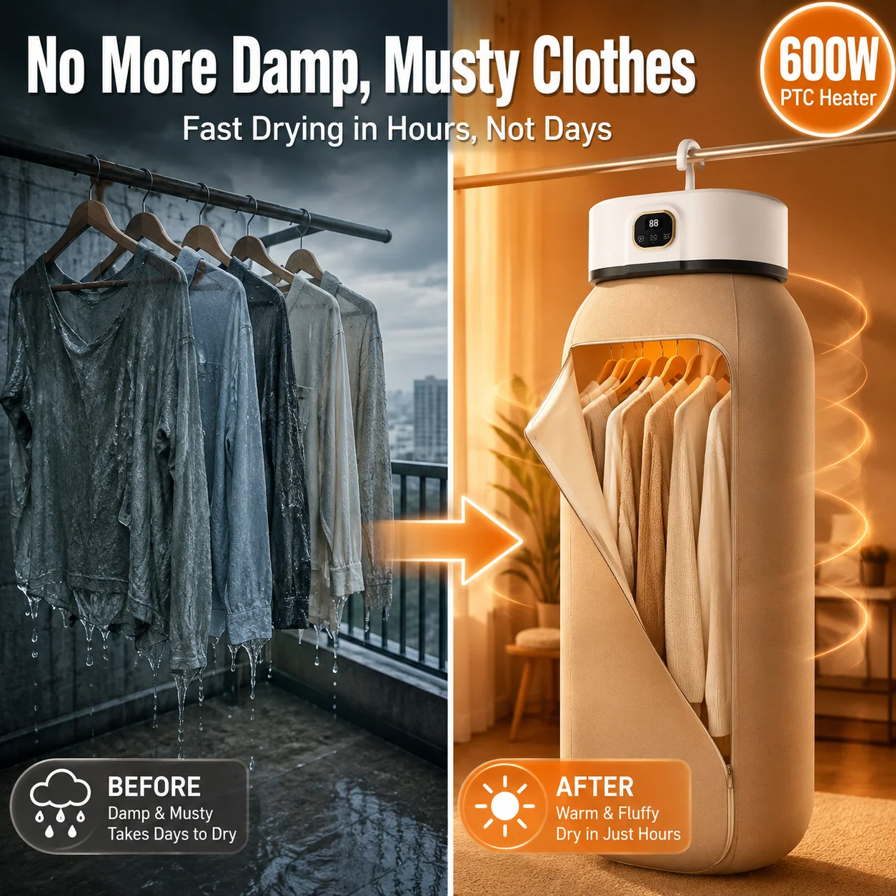 Secador de Roupas Portátil para Uso Doméstico, Secador de Roupas Pequeno para Bebês, Secador de Roupas Dobrável para Dormitórios