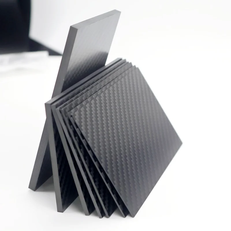 Nova Placa de Fibra de Carbono Real de Alta Resistência 125mm X 75mm com Espessura de 0.5/1/1.5/2/3/4/5mm, Material Composto de Alta Dureza para Drones