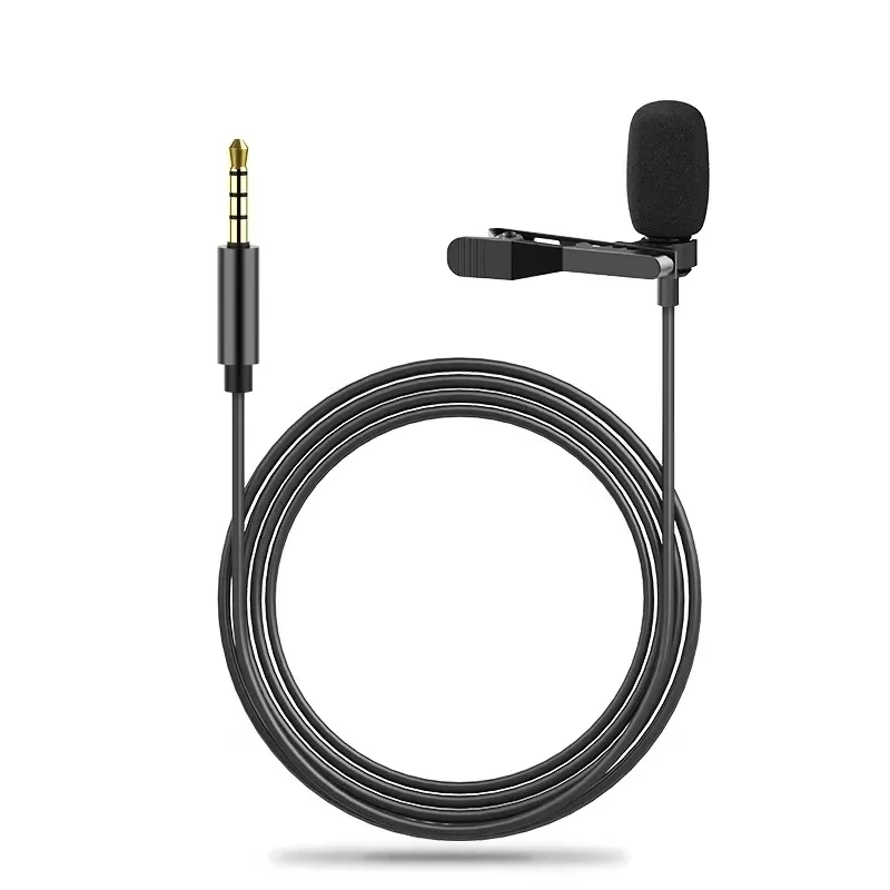Portátil 1.5m mini microfone de lapela condensador clip-on lapela microfone com fio usb/3.5mm/tipo-c/microfon para o telefone móvel computador pc