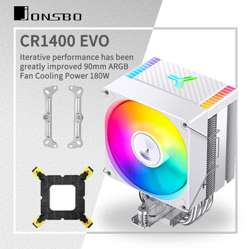 Jonsbo cr1400 evo cpu cooler 4 tubo de calor argb pwm processador refrigerador de ar para lga1700 1200 115x am4 am5