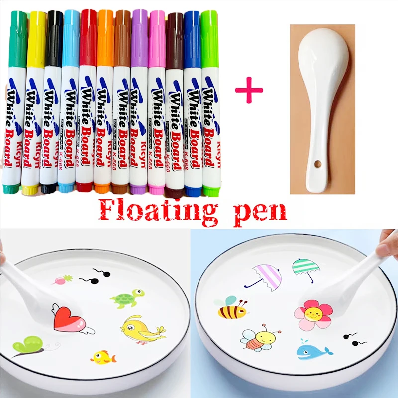 Caneta mágica para pintura a água, marcador colorido, caneta de tinta flutuante, doodle, canetas de água, crianças montessori, brinquedos de educação precoce