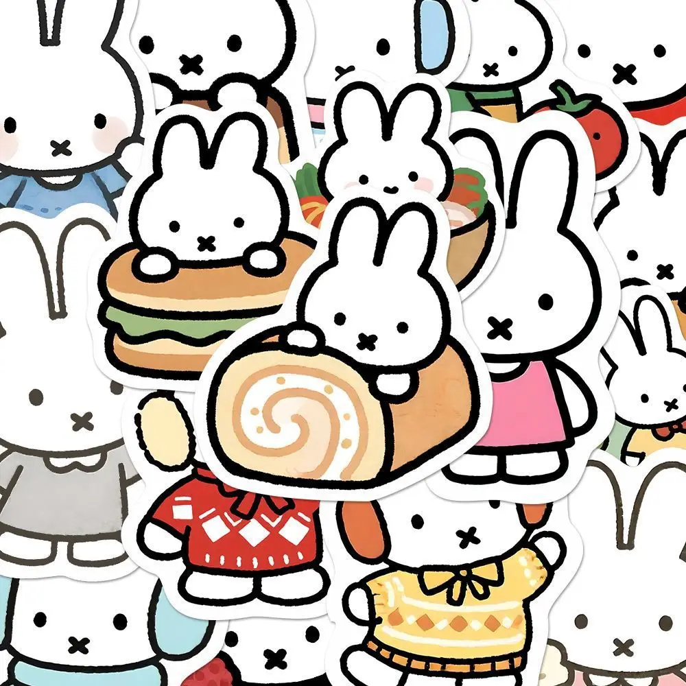 Adesivos Miffy, adesivos fofos para copos de água, decoração para capas de telemóvel, adesivos decorativos para unhas, adesivos para cadernos e portáteis, à prova de água.