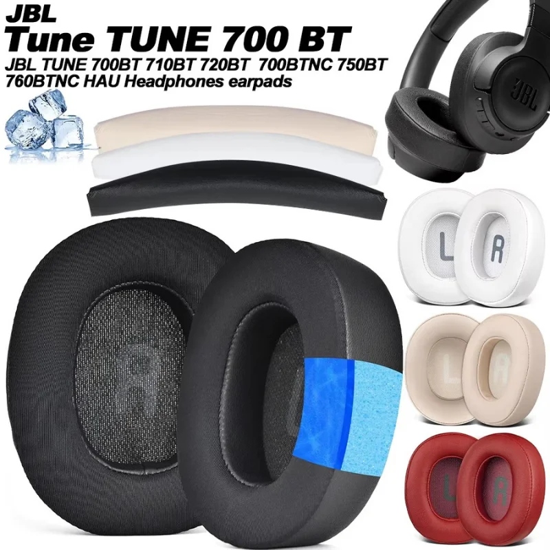 Almofadas para fones de ouvido JBL Tune 700BT, 710BT, 720BT, 700BTNC, 750BTNC, T760NC, 770NC – almofadas de substituição, protetores auriculares, capas macias com espuma de memória.