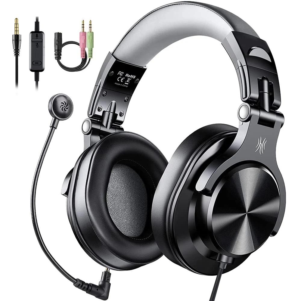 Oneodio wired gaming headset gamer 3.5mm over-ear jogos fone de ouvido com microfone destacável para computador pc ps4 xbox