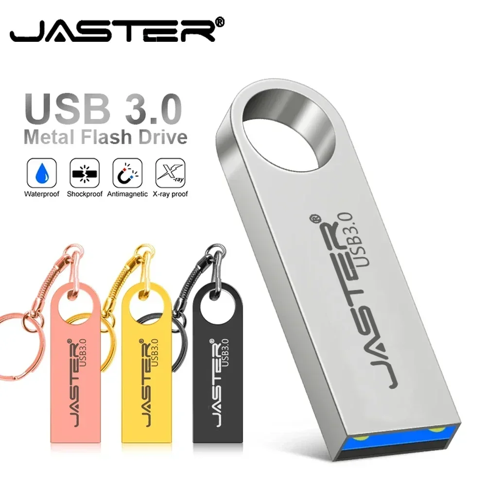 JASTER Pen Drive USB 3.0 Metálico 128GB 64GB 32GB 16GB 8GB - Novo Lançamento