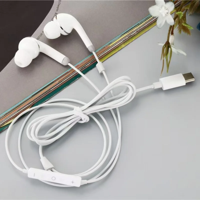 Tipo c fone de ouvido estéreo música earbud com fio com microfone para samsung galaxy s23 s22 s21 ultra s20 nota 10 para huawei telefone