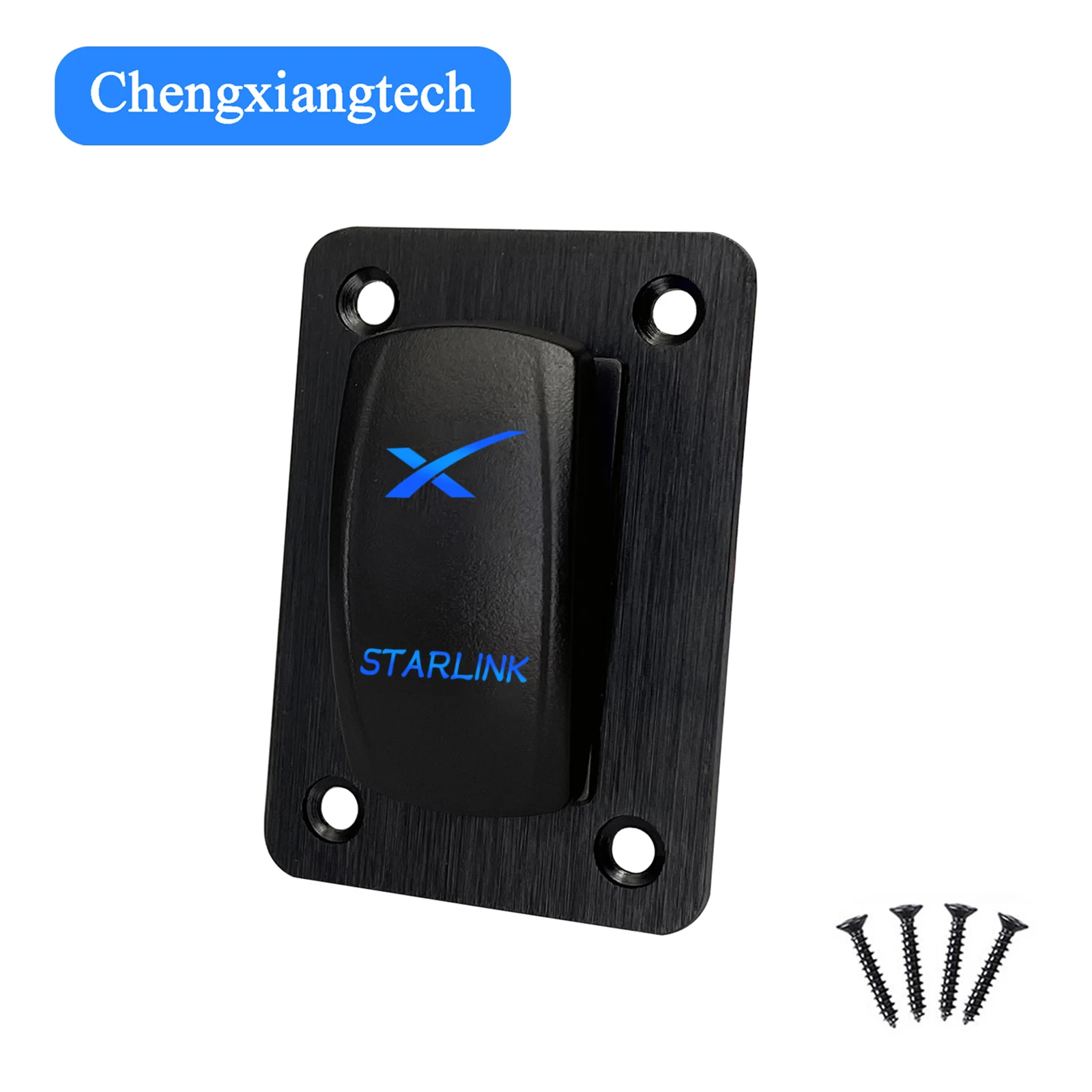 Interruptor Rocker Starlink 12V/24V com Luz Azul, Botão de Ligar/Desligar à Prova d'Água para Antena Satélite Starlink Mini e Roteador WiFi