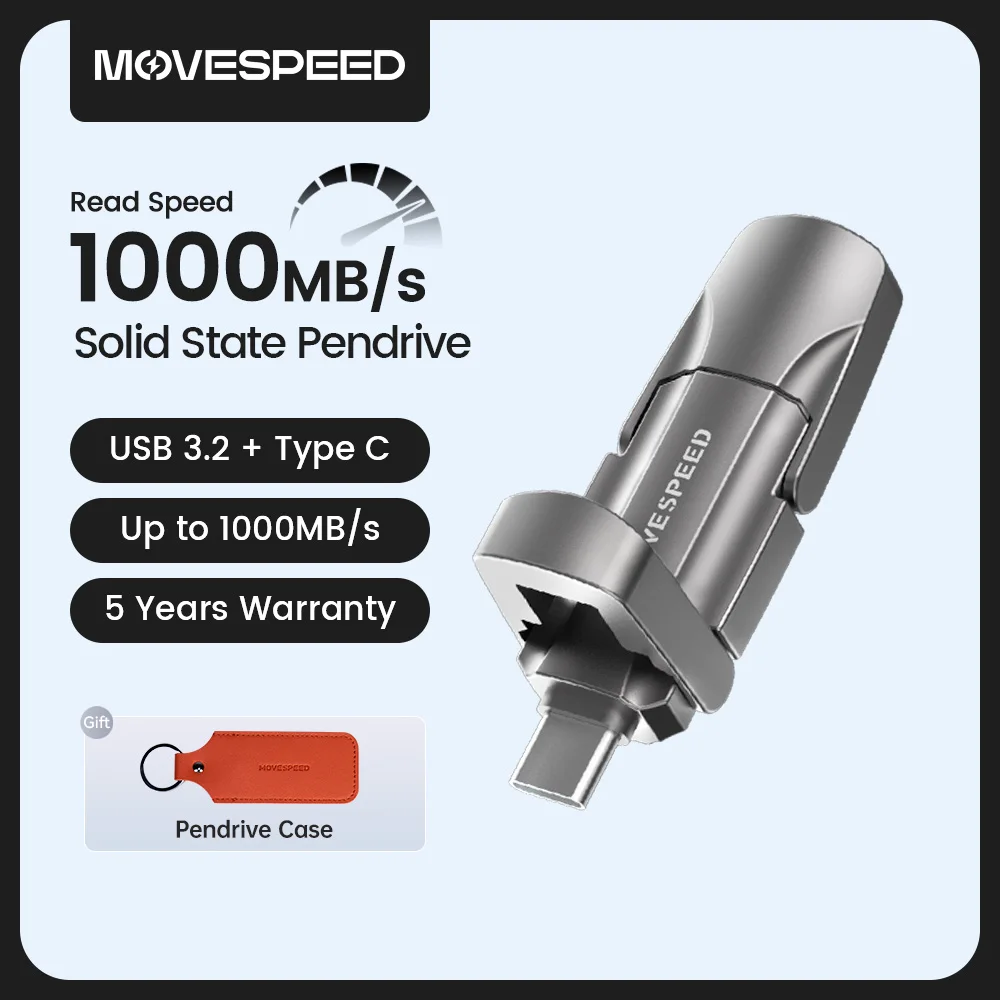 Movespeed 1000 mb/s caneta de estado sólido usb3.2 gen 2 tipo c unidade flash 1tb 512gb 256gb 128gb pendrive para pc smartphone tablet