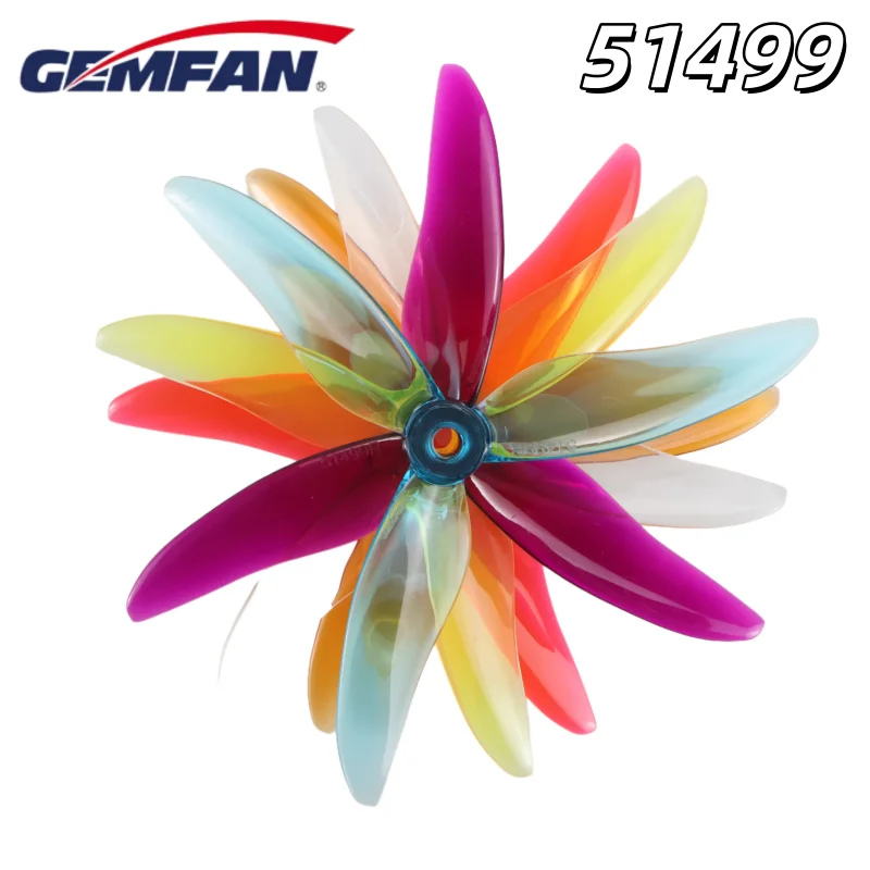 4 peças/2 pares gemfan furacão 51499 adereços 5 tamanhos 3 lâminas cw/ccw hélice pc para drone rc fpv racing 2207 2306 motor nazgul5 lab5