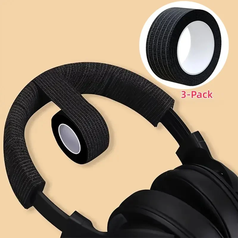 Kit com 3 Fitas Protetoras Destacáveis para Haste de Fone de Ouvido, Tiras de Reparo Anti-Envelhecimento para Fones Over-Ear, Material de Fibra Durável Kit com 3 Fitas Protetoras Destacáveis para Haste de Fone de Ouvido, Tiras de Reparo Anti-Envelhecimento para Fones Over-Ear, Material de Fibra Durável