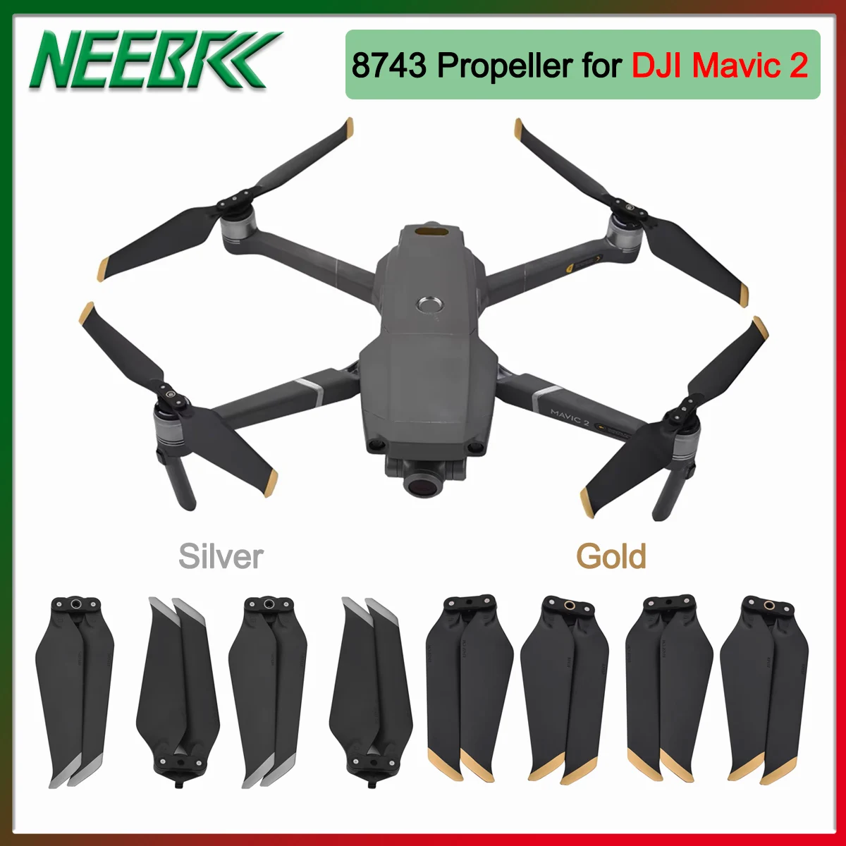 4/8 pces 8743 hélice adereços de baixo ruído para dji mavic 2 pro zoom lâmina dobrável de liberação rápida acessório de drone de redução de ruído