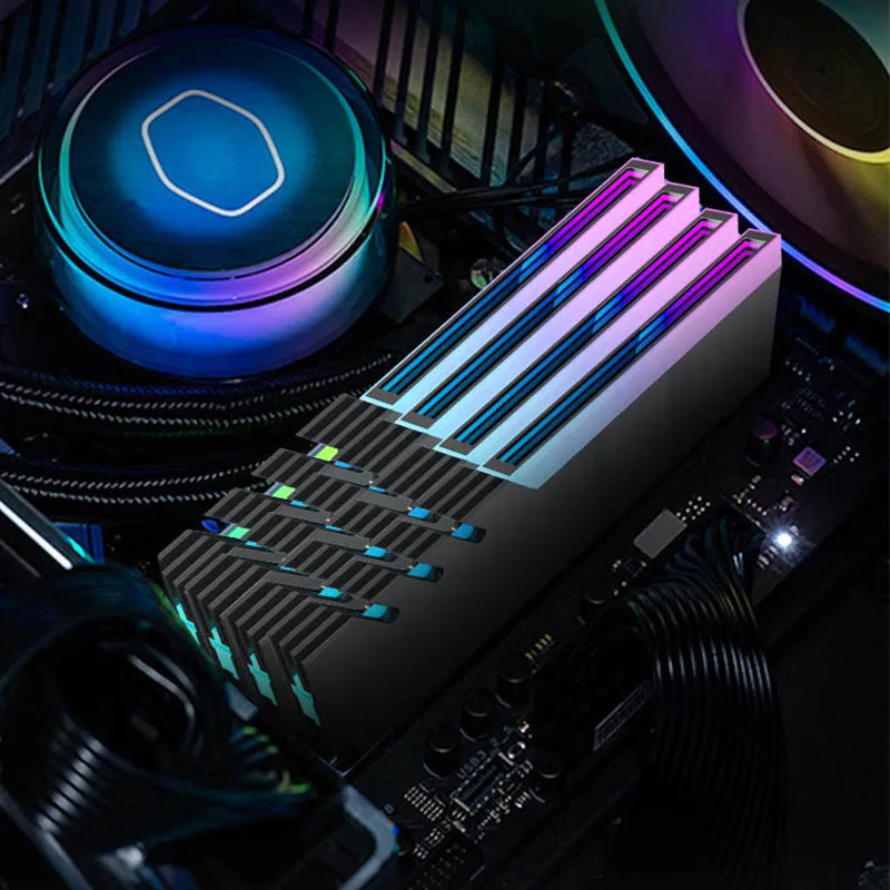 Jumpeak computador ddr4 ddr5 5v argb sincronização módulo de memória radiador pc rgb colorido ram cooler dissipador de calor resfriamento calço armadura
