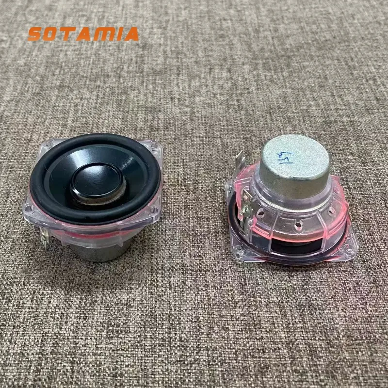 SOTAMIA 2 Peças Alto-falante de Cristal 1.5 Polegadas com Cone de Alumínio de Gama Completa 4 Ohms 15W Áudio HIFI para Caixas de Som Bluetooth