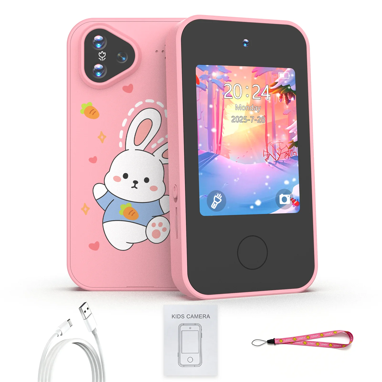 Brinquedo de Smartphone para Crianças com Câmera Dupla 1080P HD, Jogo Educacional, Reprodutor de Música, Modo Seguro, Brinquedo de Aprendizagem Precoce, Presente de Aniversário para Meninos e Meninas