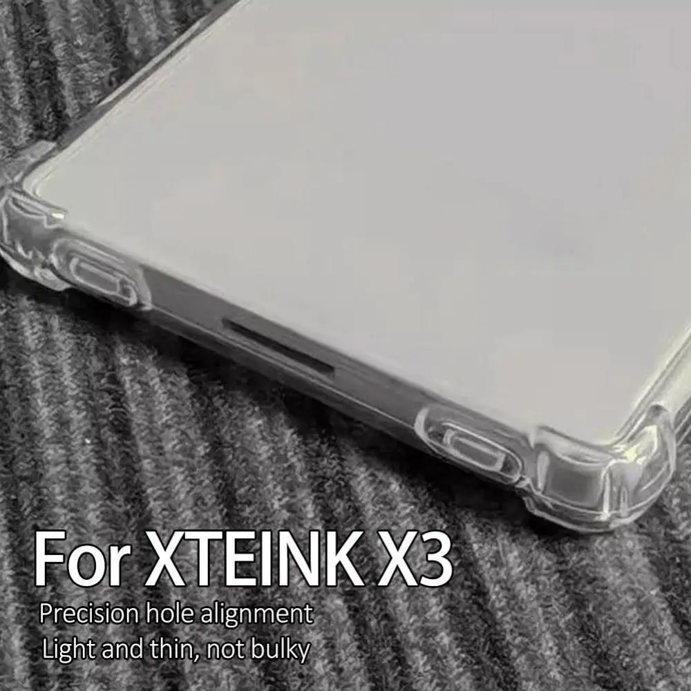 Capa Protetora Transparente de TPU Macio para E-Reader de 3,7" com Reforço de Airbag nos Cantos, Resistente a Quedas e Impactos para XTEINK X3