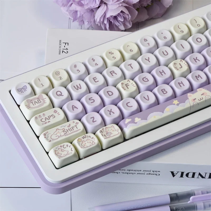 Teclas PBT Personalizadas 130 Teclas em Formato de Gato Siamês Fofo com Sublimação de Tinta Perfil MAO para Teclado Mecânico Gamer MX Teclas PBT Personalizadas 130 Teclas em Formato de Gato Siamês Fofo com Sublimação de Tinta Perfil MAO para Teclado Mecânico Gamer MX
