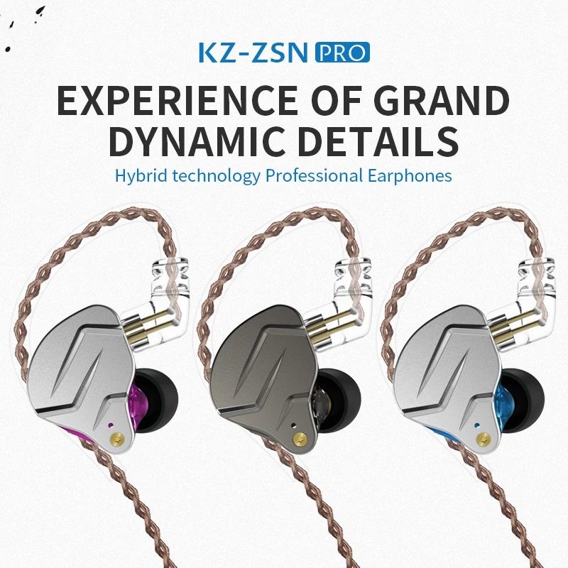 Kz zsn pro pendurado no monitor de ouvido fones tecnologia metal alta fidelidade graves esporte com cancelamento ruído fone zsx pro gamer Kz zsn pro pendurado no monitor de ouvido fones tecnologia metal alta fidelidade graves esporte com cancelamento ruído fone zsx pro gamer
