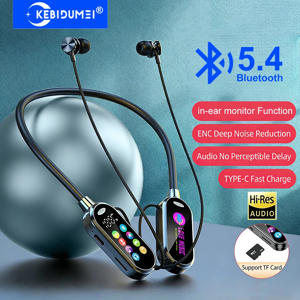 Fones de Ouvido Bluetooth 5.4 KEBIDUMEI com Tela Colorida, Headsets Sem Fio com Redução de Ruído, Fones de Ouvido Monitor Fones de Ouvido Bluetooth 5.4 KEBIDUMEI com Tela Colorida, Headsets Sem Fio com Redução de Ruído, Fones de Ouvido Monitor