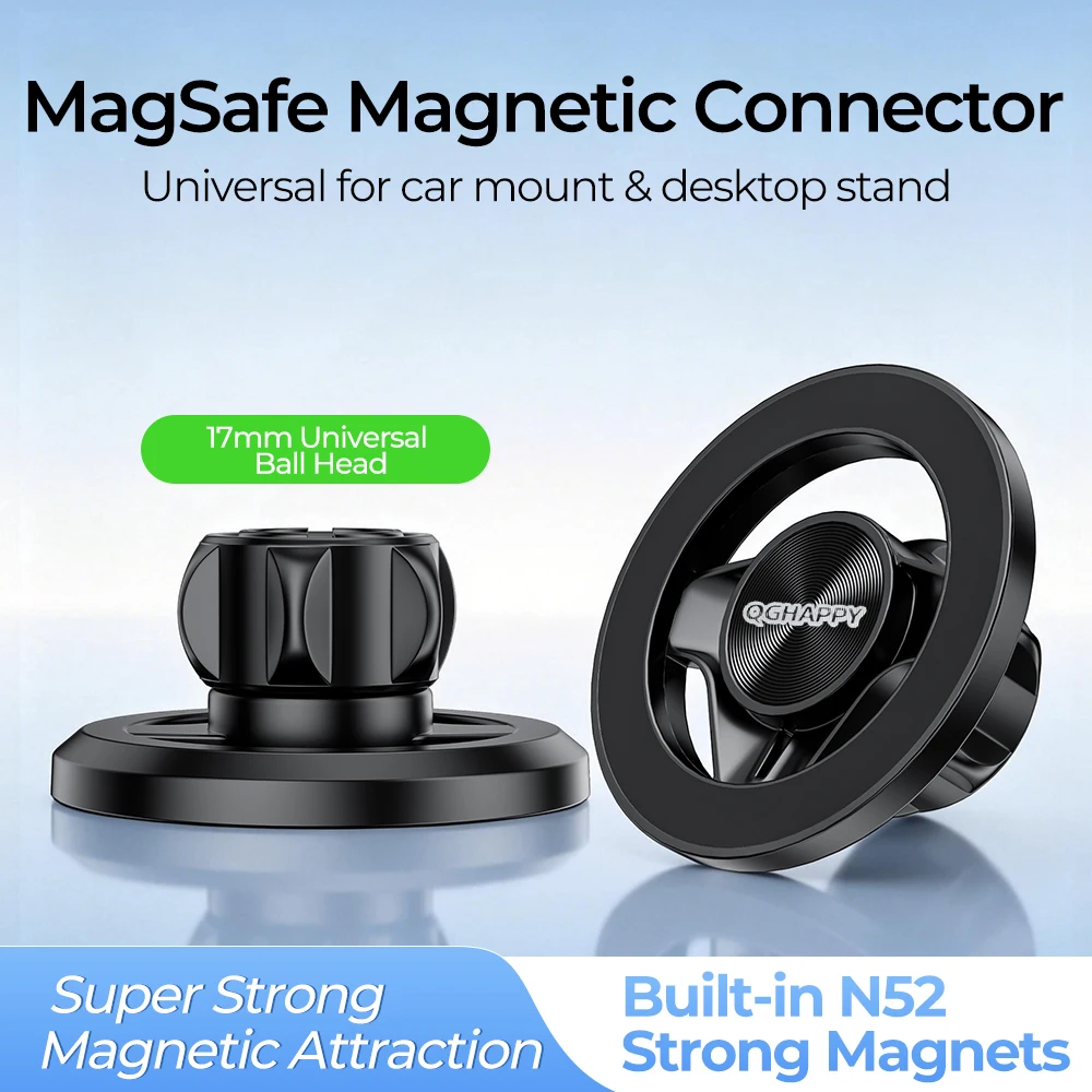 Base Magnética para Suporte de Celular Automotivo MagSafe - Acessório para Suporte de Celular e GPS com Cabeça Esférica de 17mm Base Magnética para Suporte de Celular Automotivo MagSafe - Acessório para Suporte de Celular e GPS com Cabeça Esférica de 17mm