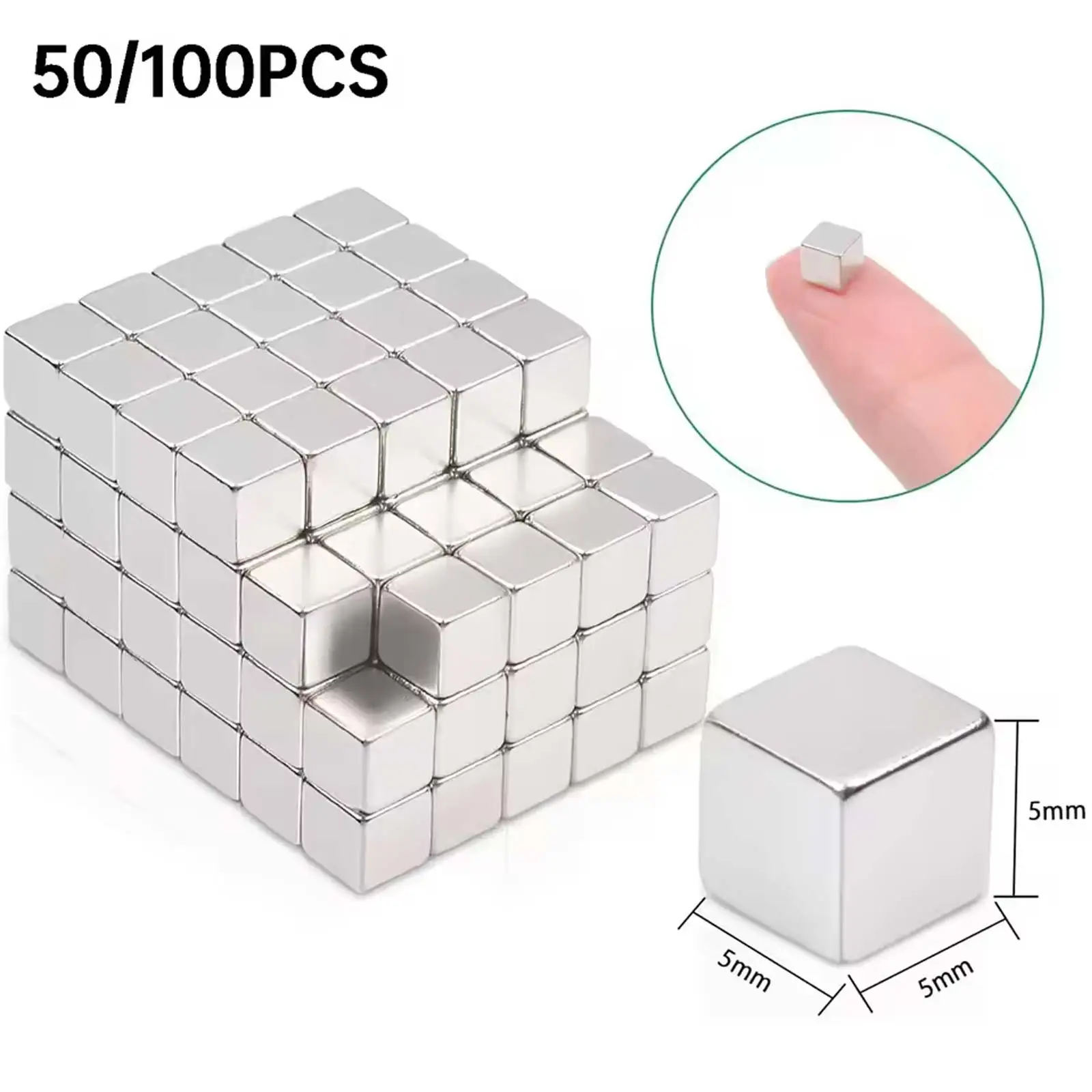 50/100 peças cubos magnéticos quadrados pequenos fortes mini ímãs para projetos de artesanato de quadro branco de geladeira tamanho 5x5x5mm