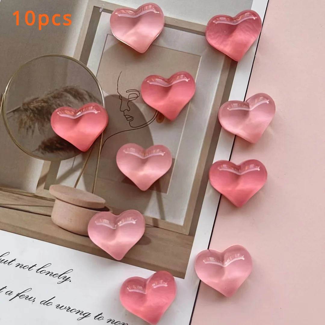 10 pçs dos desenhos animados em forma de coração ímãs de geladeira conjunto bonito engraçado decorativo ímãs de geladeira decorativo adesivo ímãs