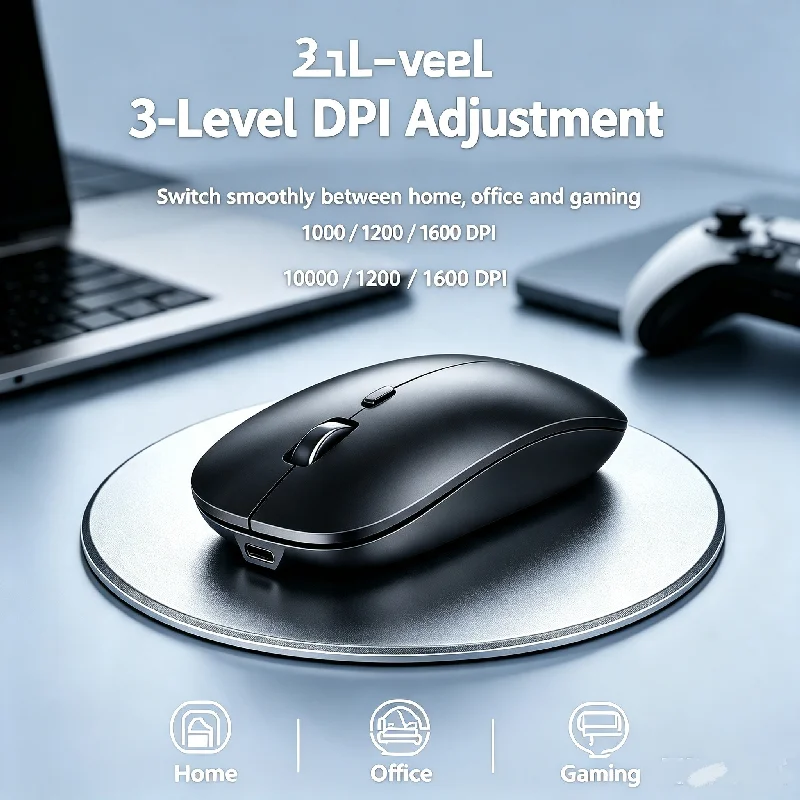 Mouse Gamer Ergonômico Sem Fio com Luz RGB, Compatível com USB, Recarregável, Silencioso, Iluminado para Laptop e PC - Mouse Gamer Silencioso