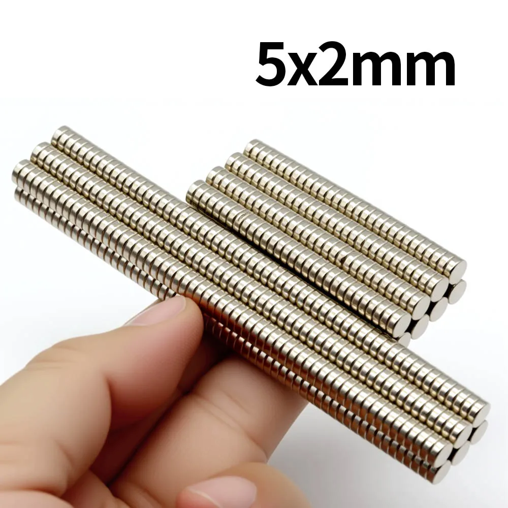 Ímã de neodímio super forte 5x2mm N35 NdfeB imanes magnéticos permanentes redondos ímãs poderosos para geladeira